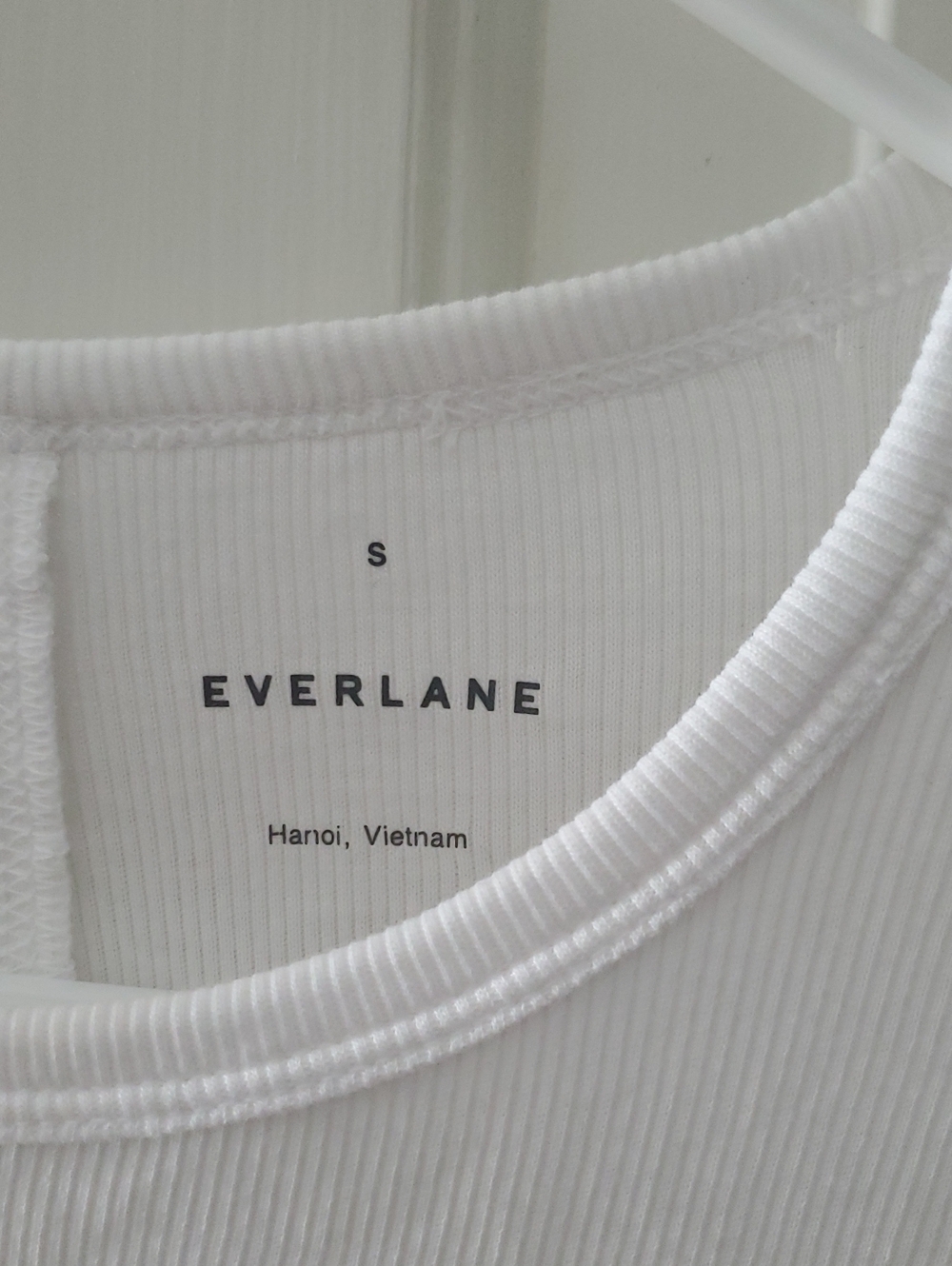 ✅ Everlane The Luxe Rib Long-Sleeve Crew, White (S)